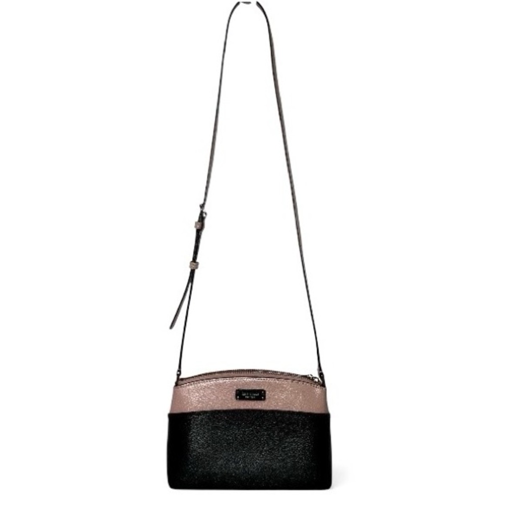 Kate Spade Leather Black & Pink Crossbody Bag Pebbled Adjustable Strap NWOT - Picture 7 of 16